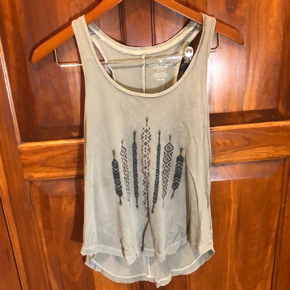 American Eagle Outfitters Tops - American Eagle Green Arrow Tank Top!